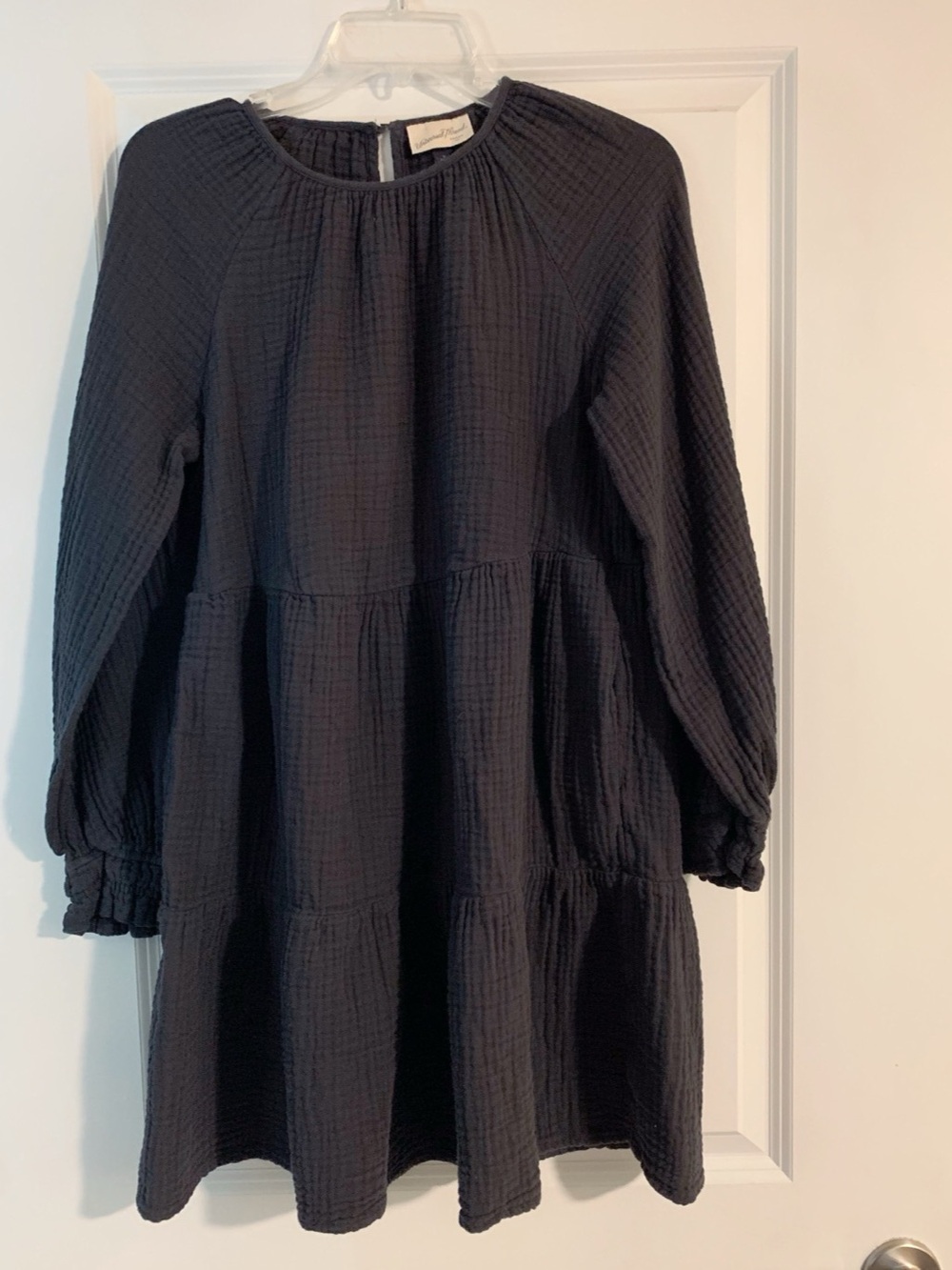 Universal Thread Long Sleeve Tiered Gauze Dress charcoal